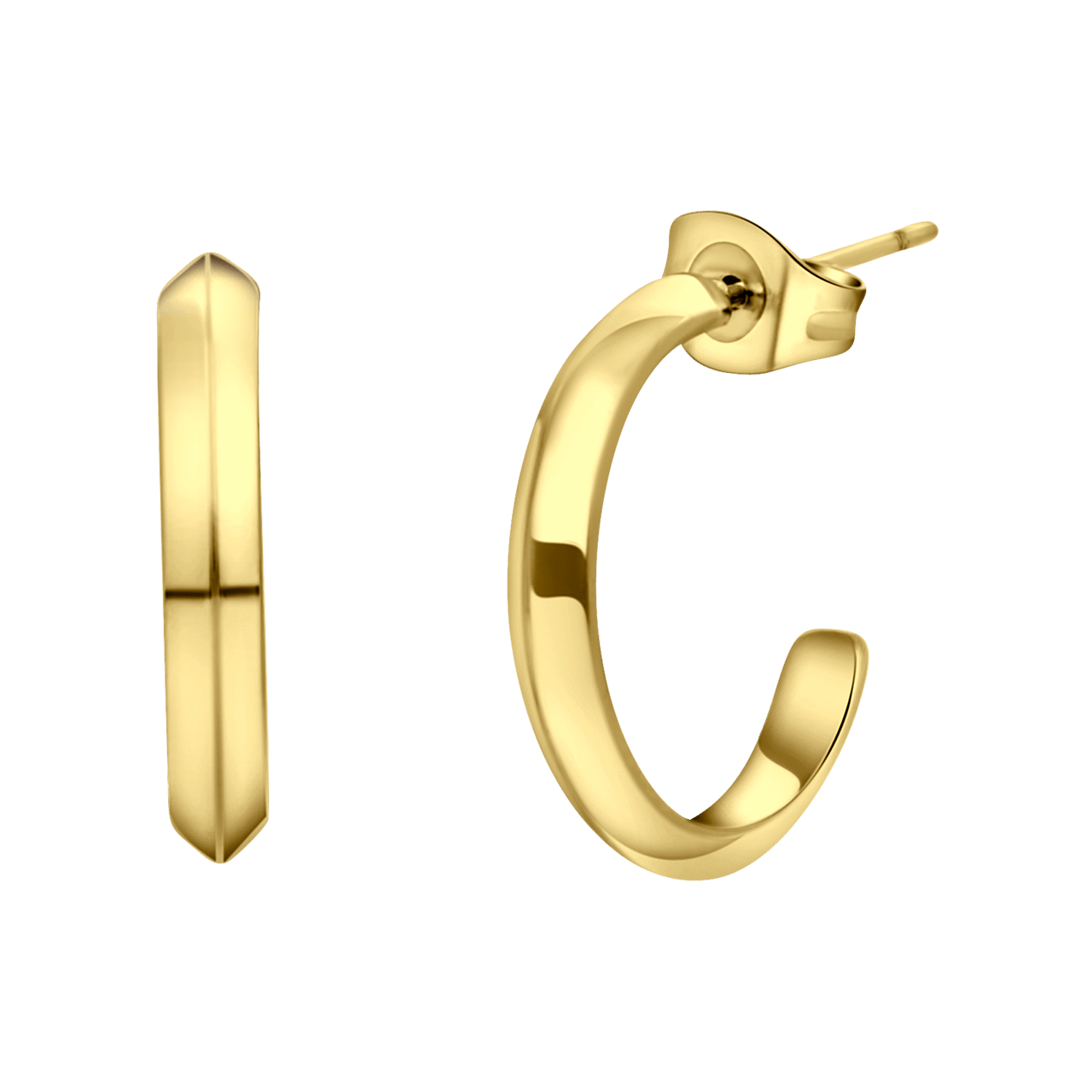 Stainless steel goldplated oorringen