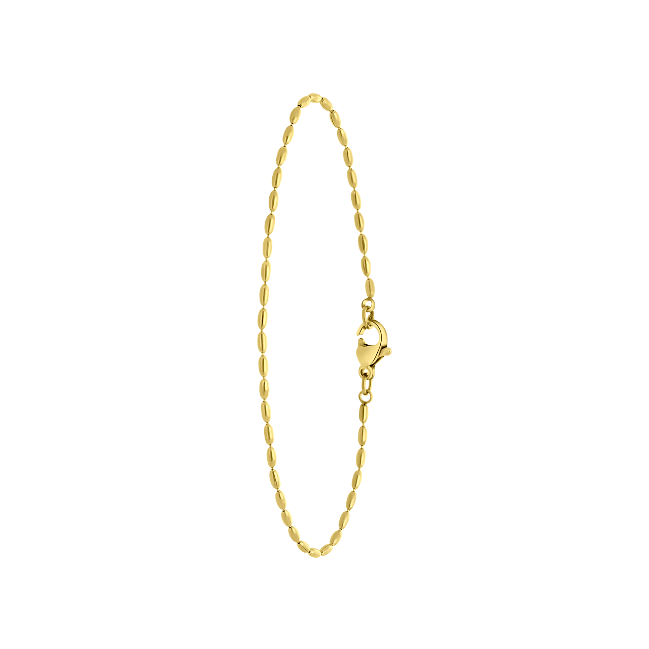 Stalen goldplated armband met fantasieschakel