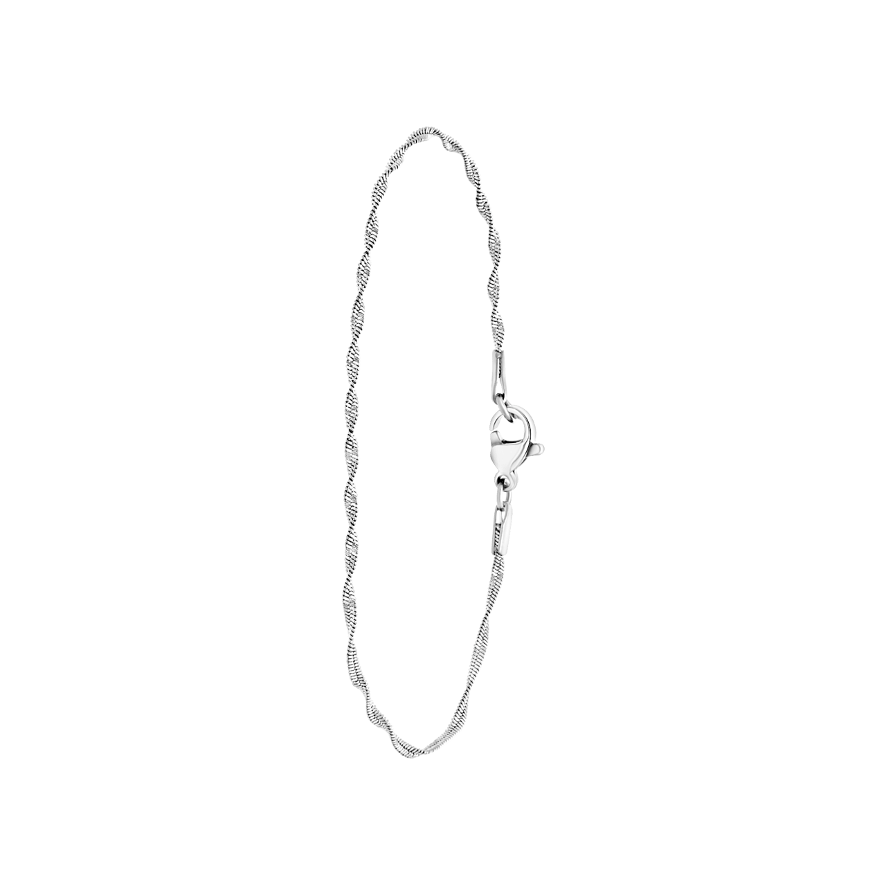 Stainless steel armband met gedraaide schakel