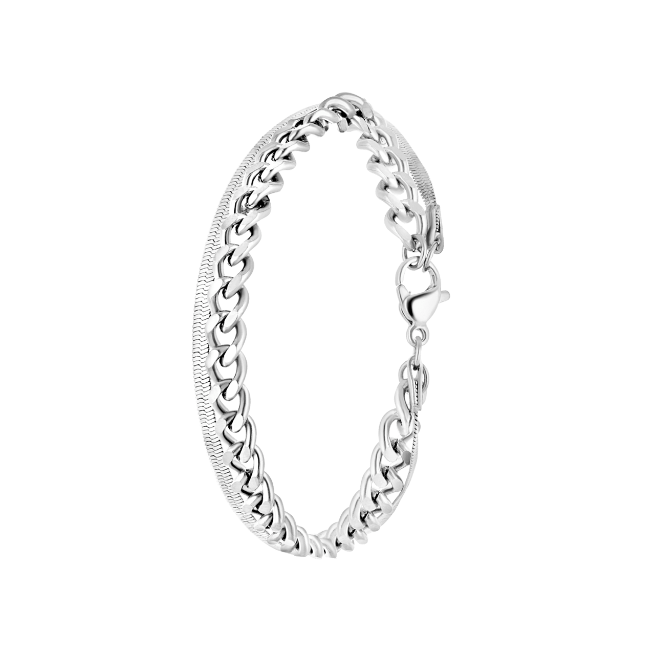 Stainless steel dubbele armband