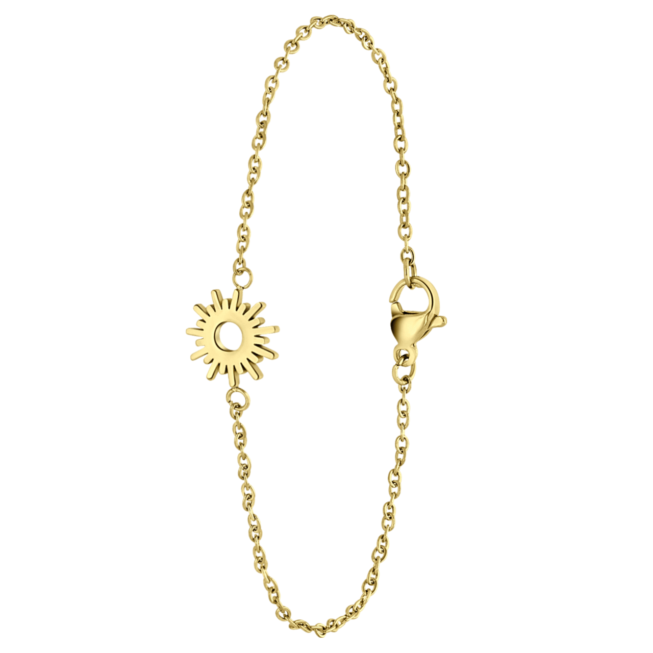 Stalen goldplated armband zon