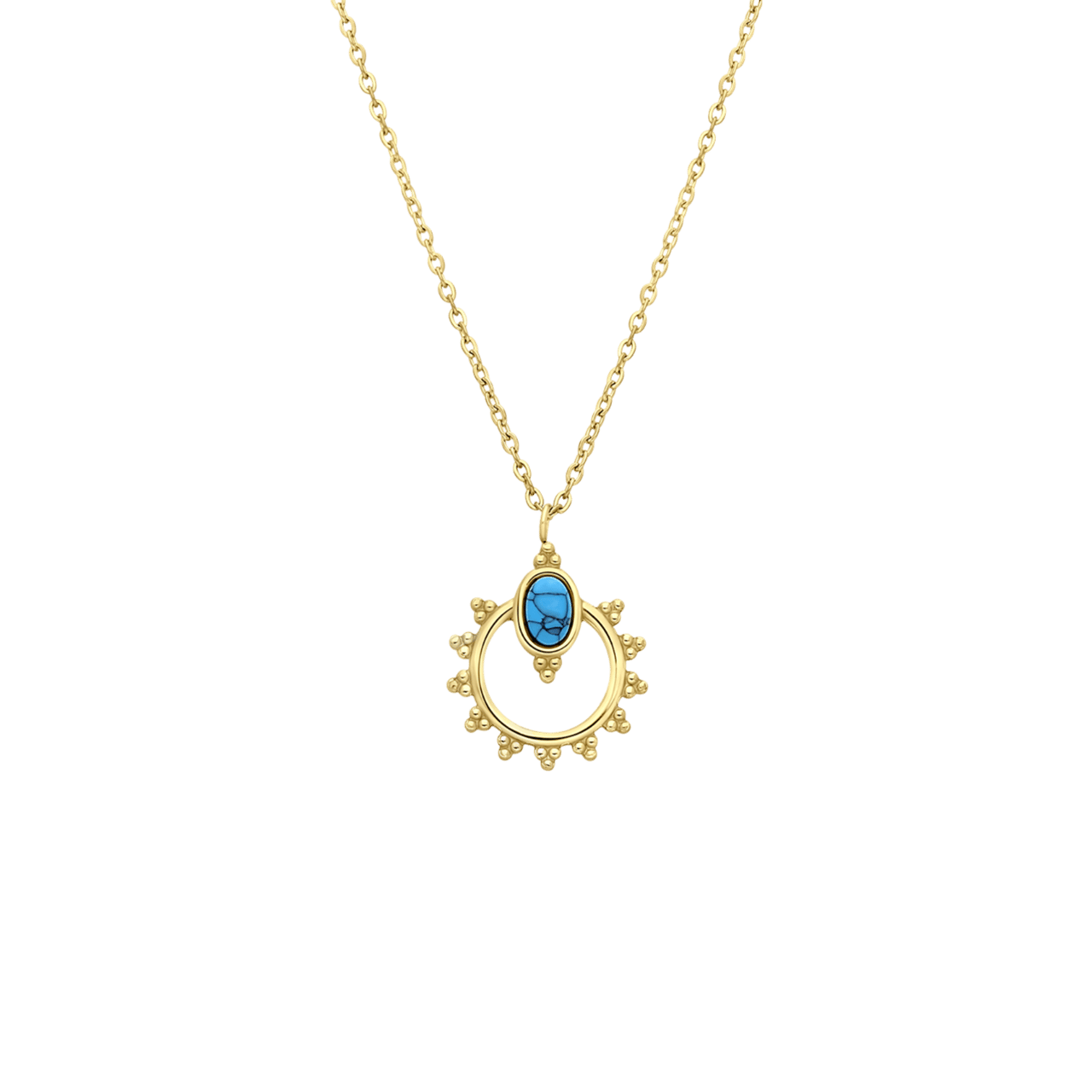 Stainless steel goldplated ketting met hanger voor dames