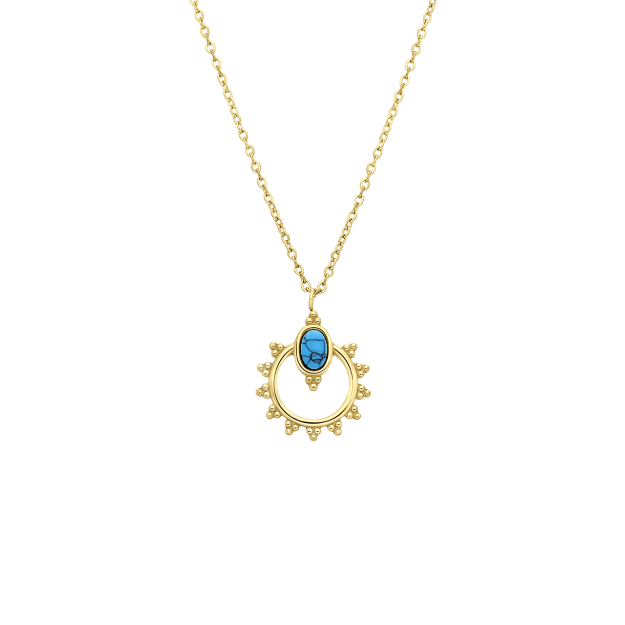 Stalen golplated ketting met hanger