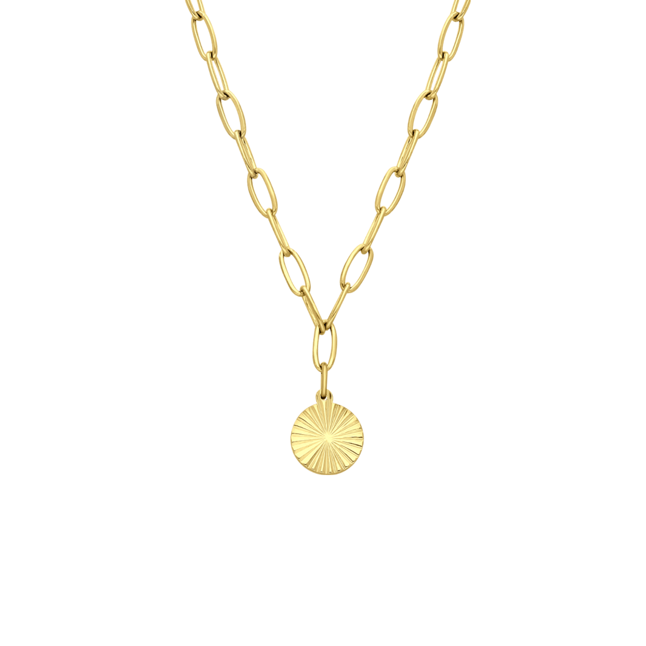 Stainless steel golplated ketting met hanger