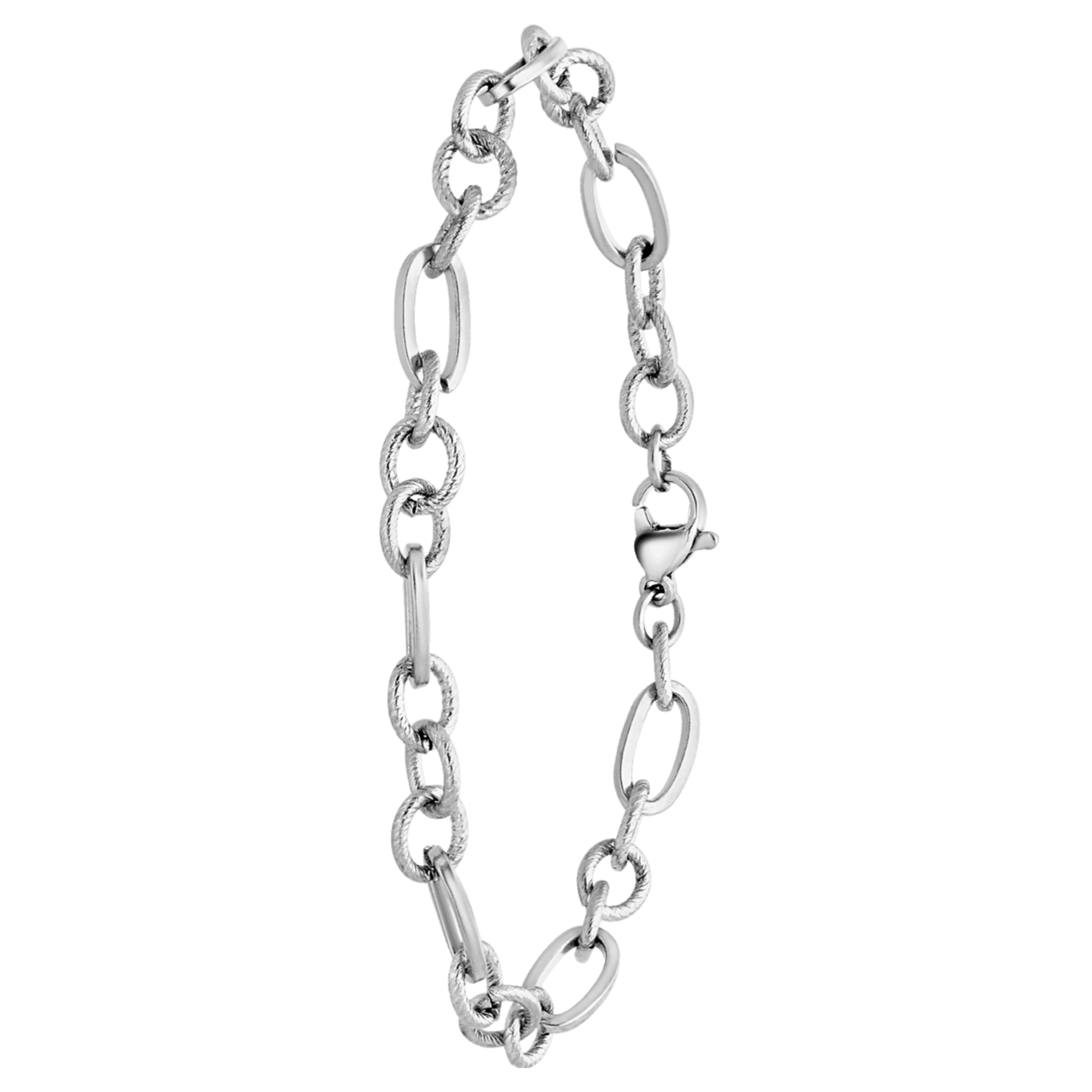 Stainless steel armband ovale schakels