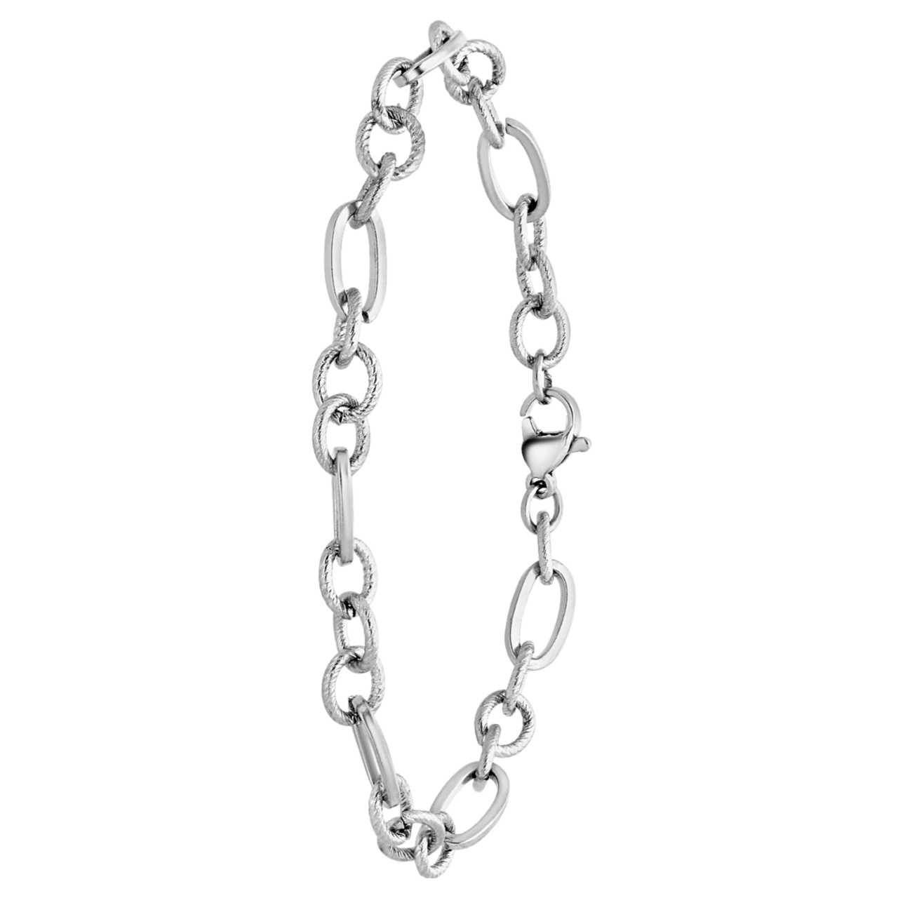 Stalen armband ovale schakels