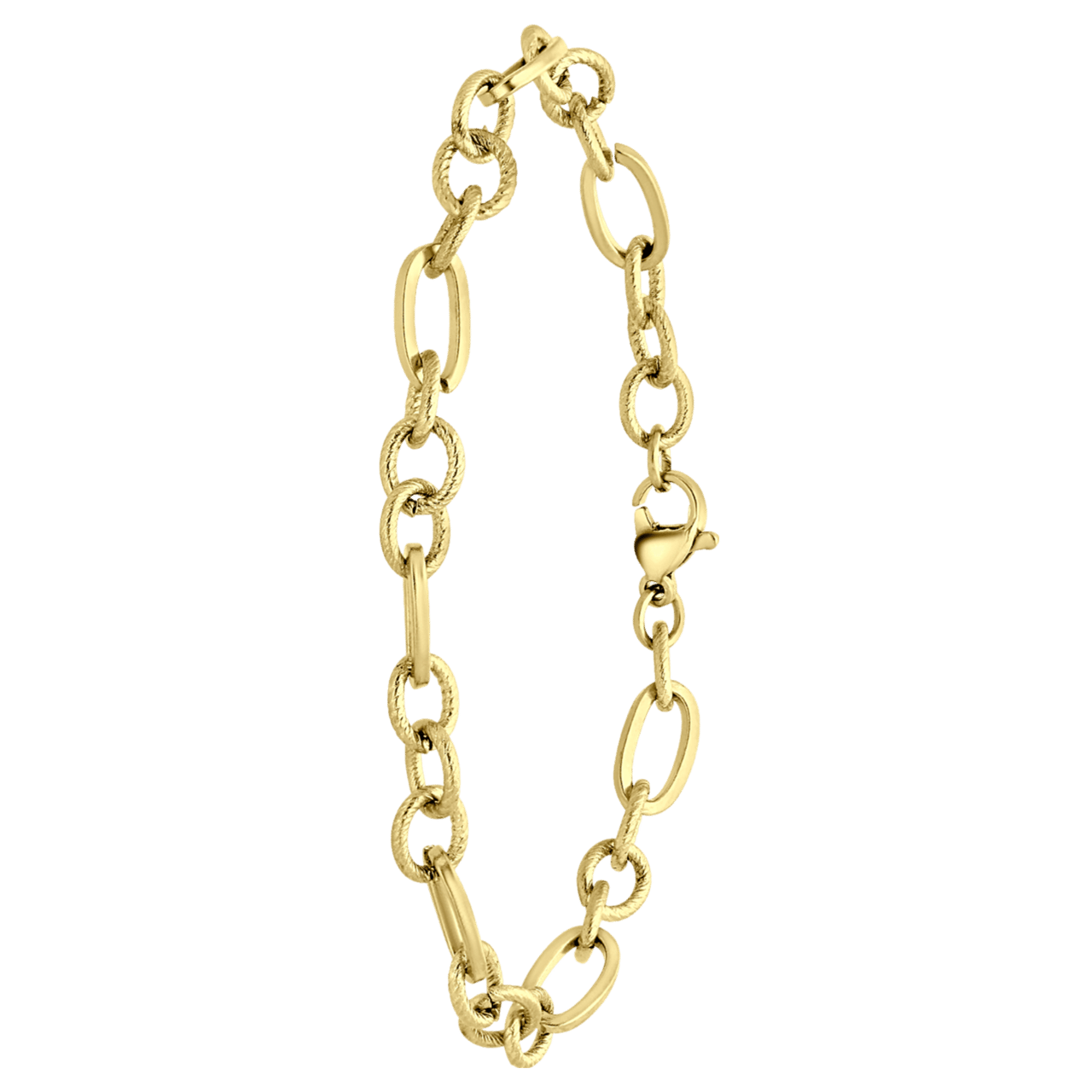 Stainless steel golplated armband ovale schakels