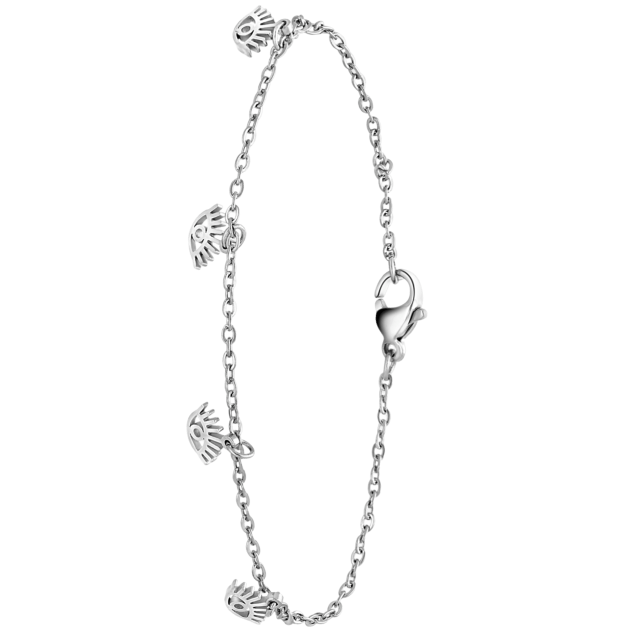 Stalen armband met hanger oogjes