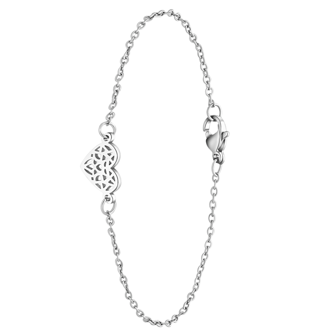 Stainless steel armband met hanger hart