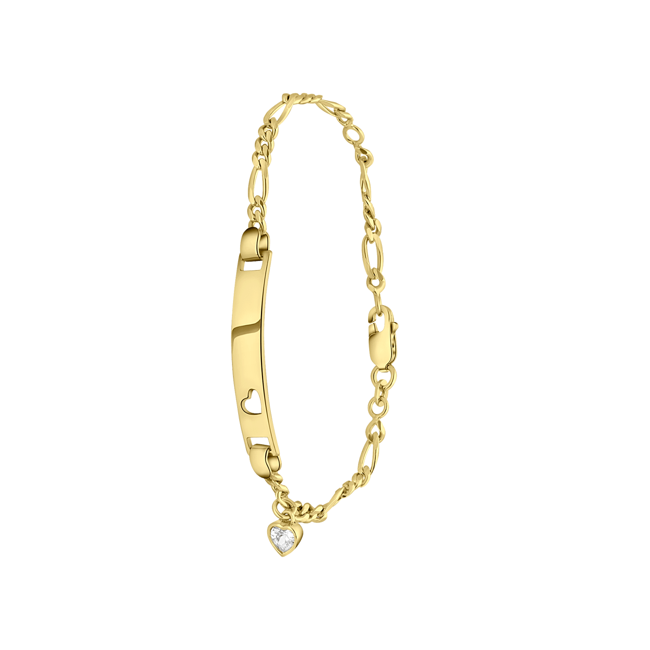 Plattenarmband in 925 Silber Charms Herz