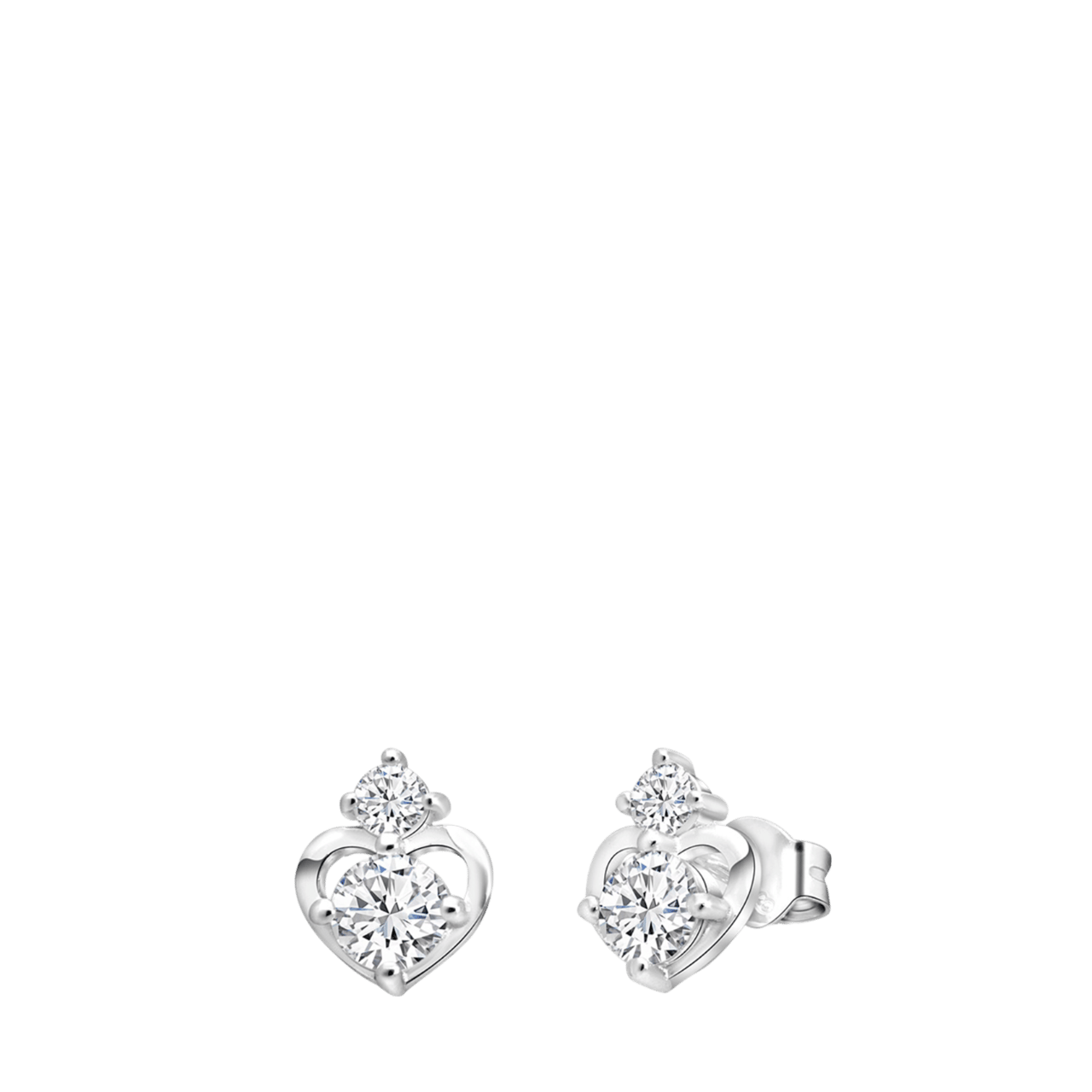 Ohrringe, 925 Silber, mit kleinem und großem Zirkonia
