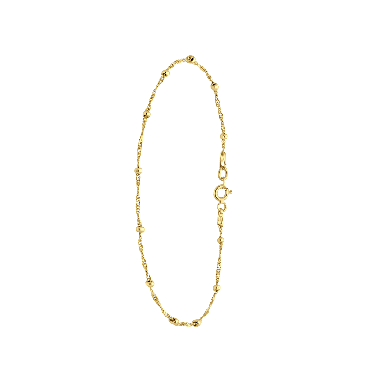 Zilveren goldplated enkelbandje voor dames