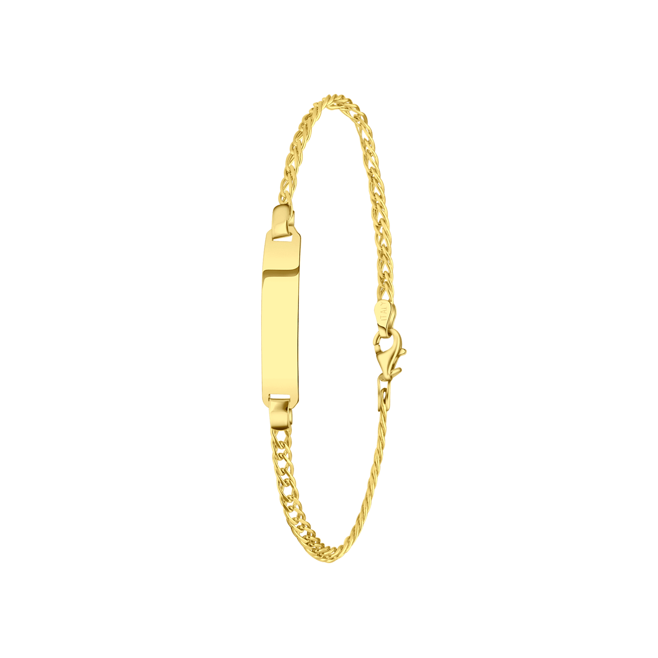 Zilveren goldplated plaatarmband voor dames