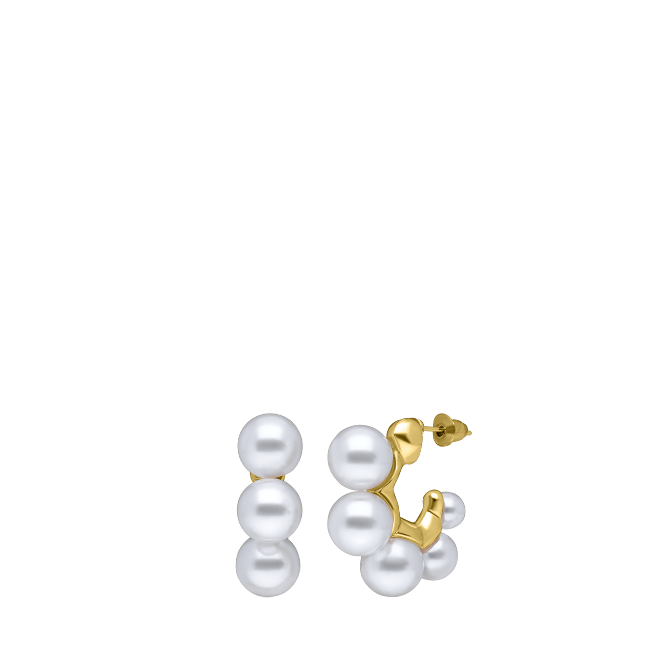 Goudkleurige bijoux oorbellen met immitatieparel