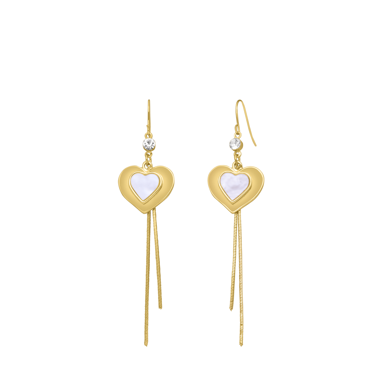 Goudkleurige bijoux oorbellen met hartjes