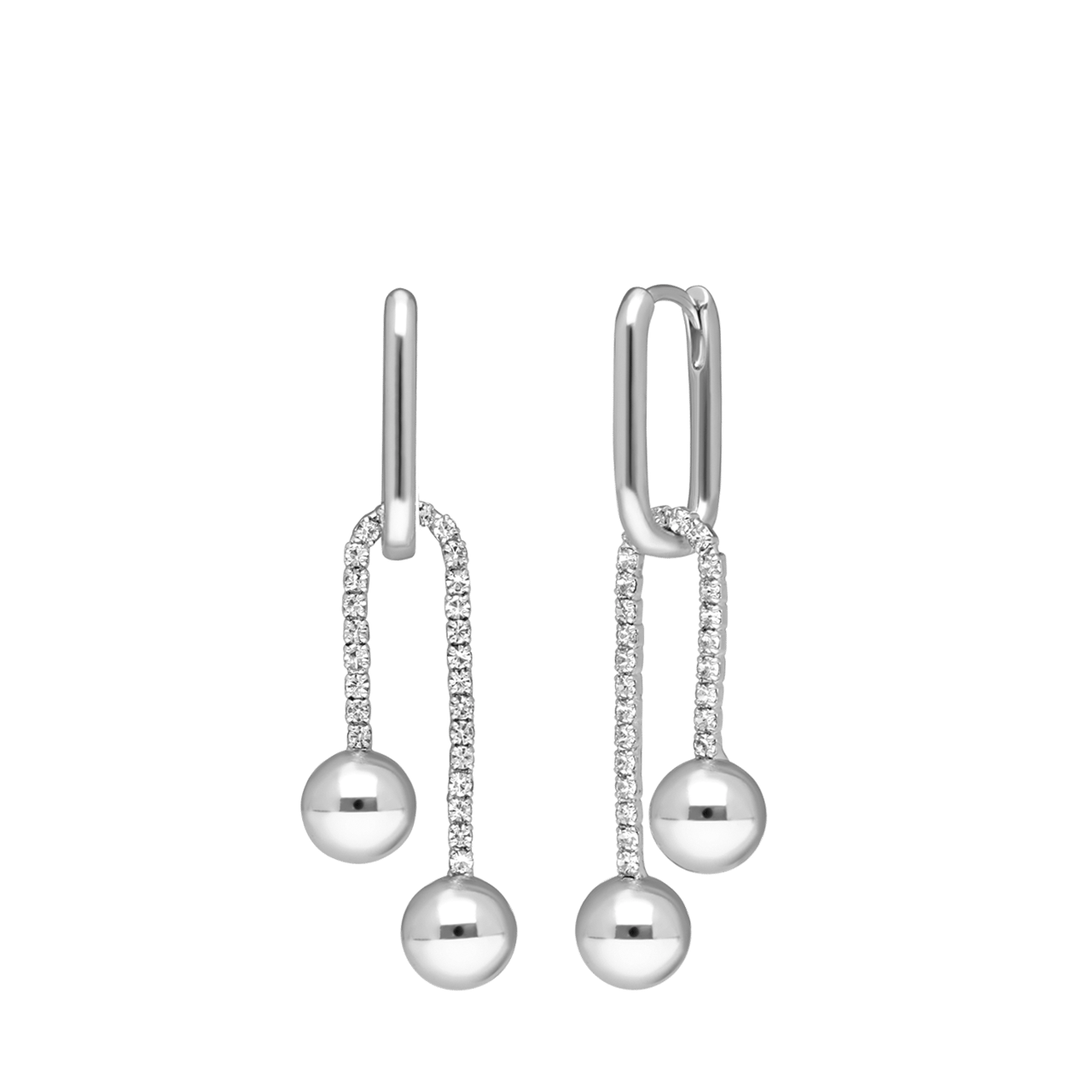 Zilverkleurige bijoux oorbellen