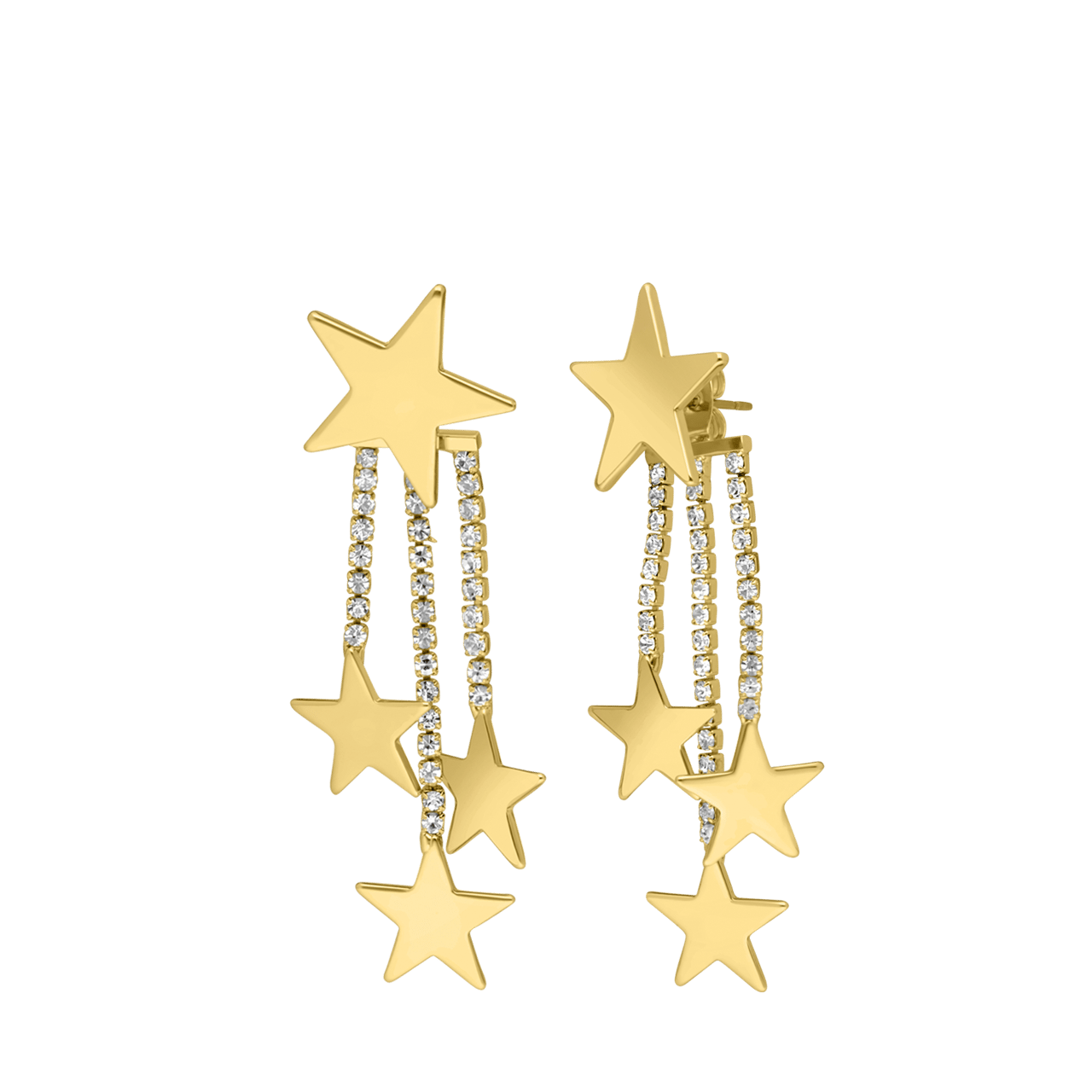 Goldfarbene Bijoux-Ohrringe, mit Sternen