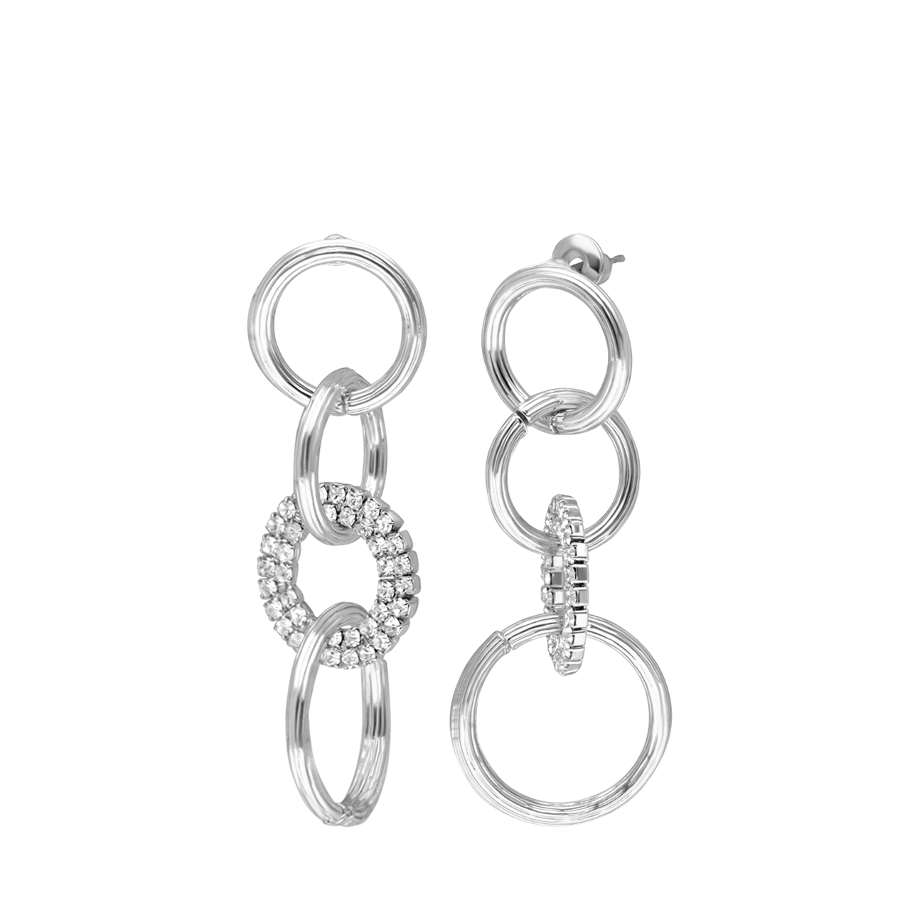 Zilverkleurige bijoux oorbellen