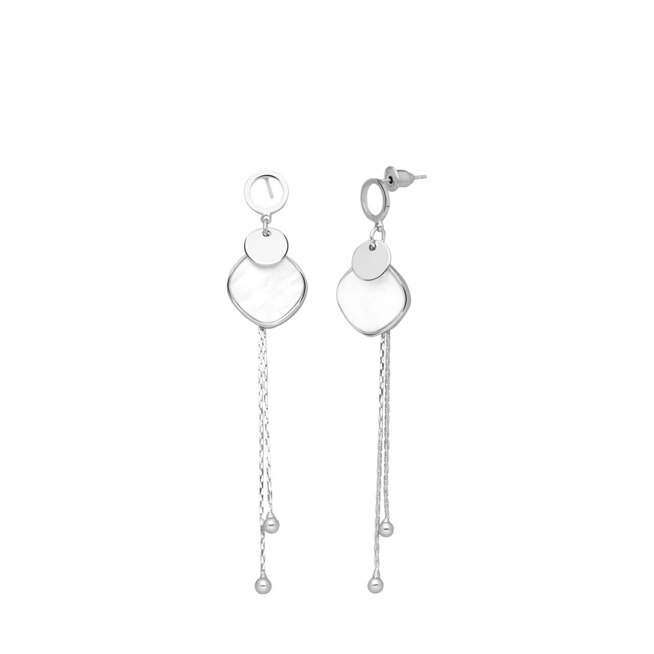 Zilverkleurige bijoux oorbellen