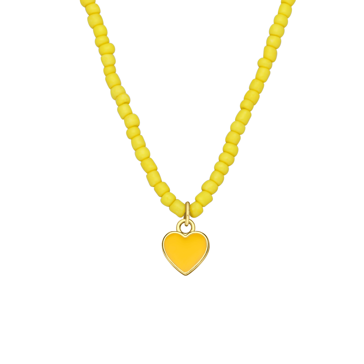 Gele bijoux ketting met hanger hart