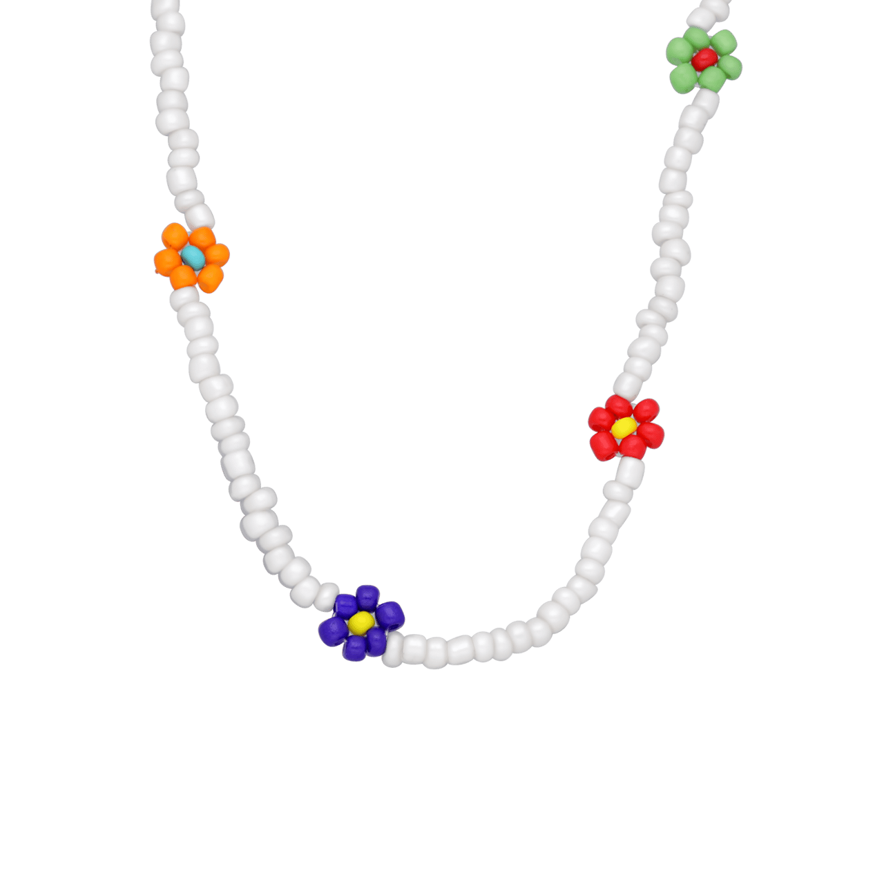 Witte bijoux choker met bloem