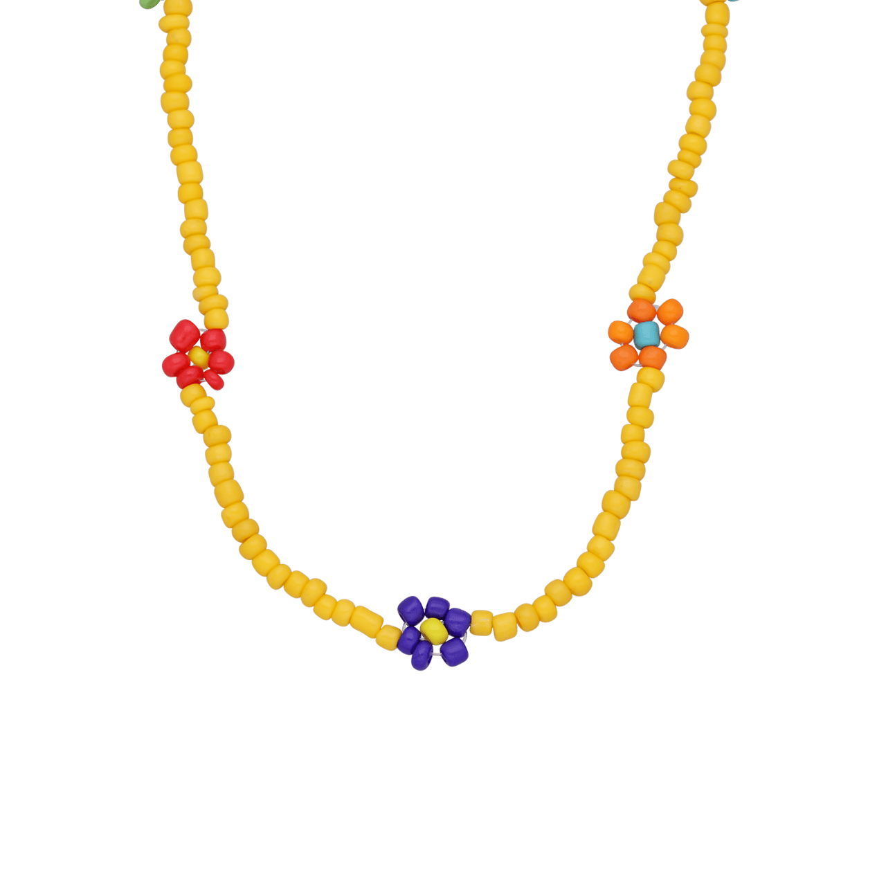 Gele bijoux choker met bloem