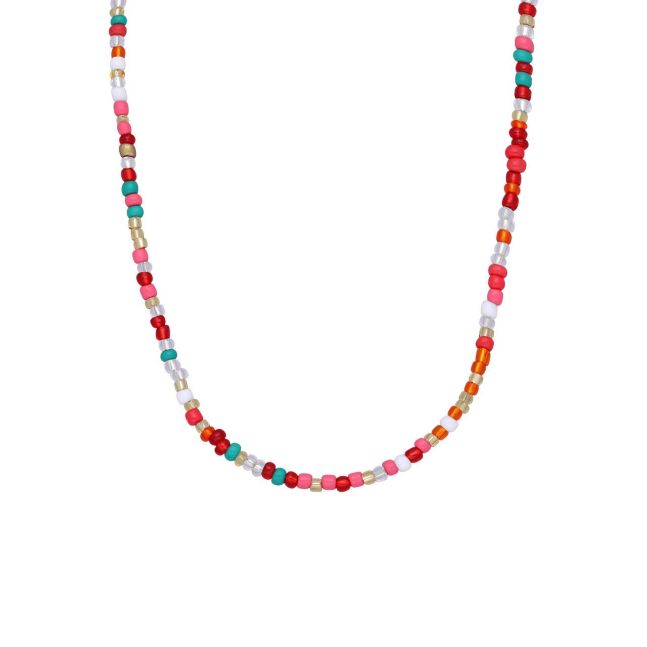 Bijoux zilverkleurige kralenketting choker voor dames