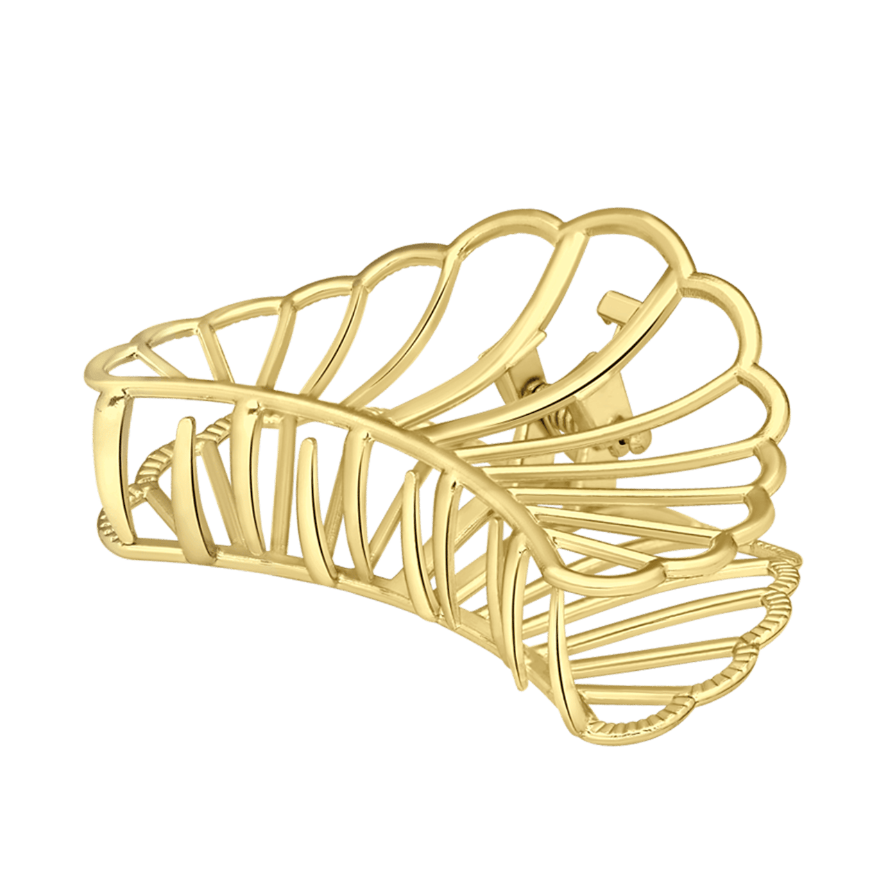 Goldfarbene Bijoux-Haarklammer, Muschel