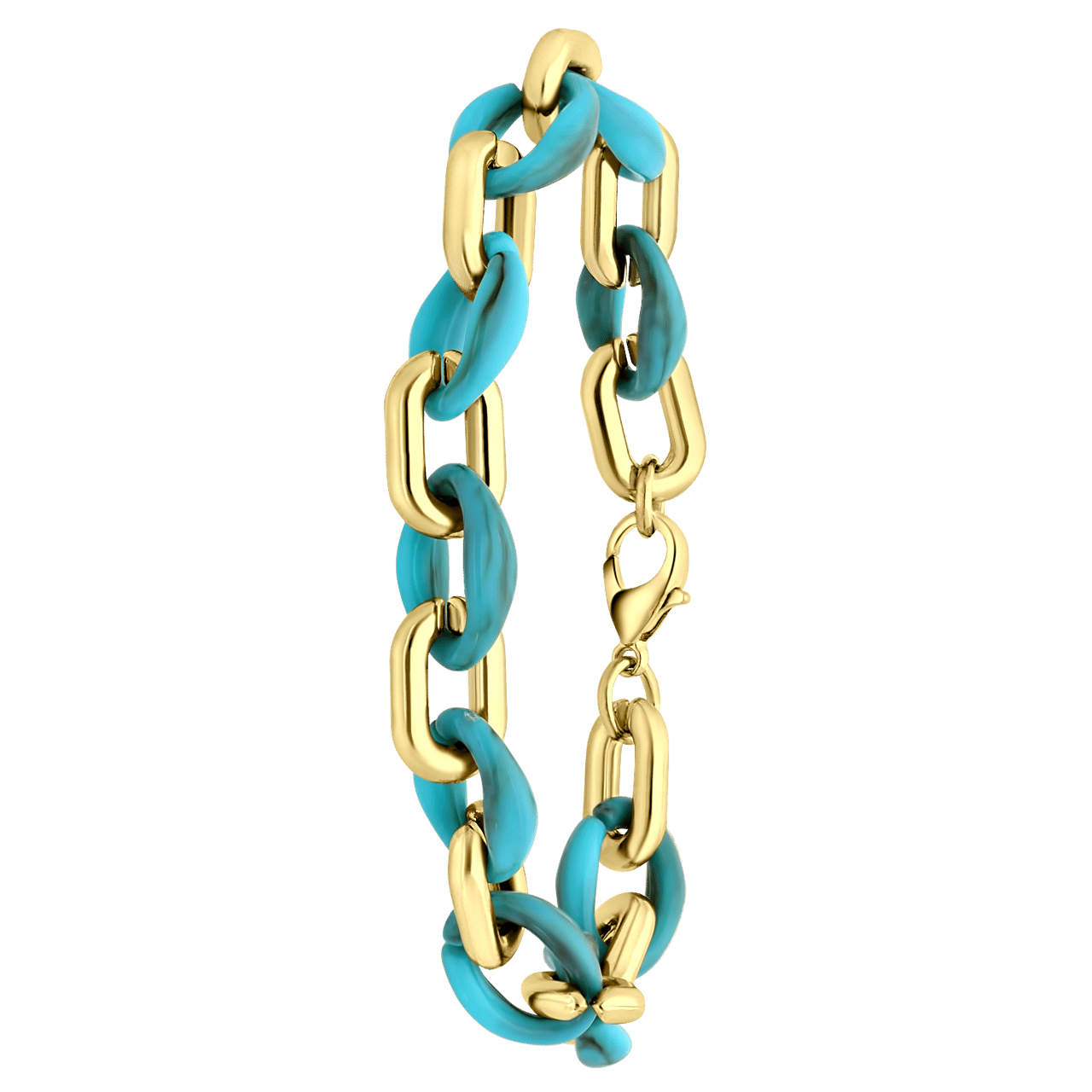 Goudkleurige bijoux armband turqouis gourmet