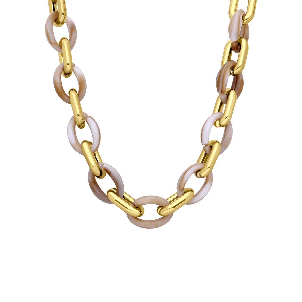 Zeer mooie bijoux ketting beige met imitatie laagje voor dames
