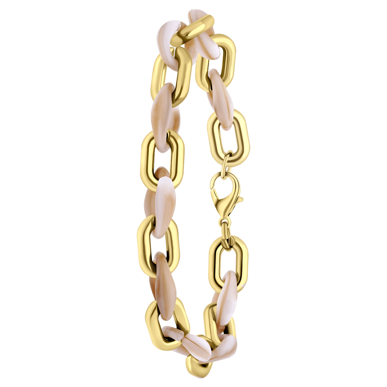 Goudkleurige bijoux armband beige gourmet