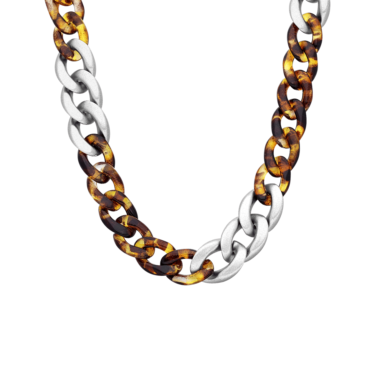 Zilverkleurige bijoux ketting met panter