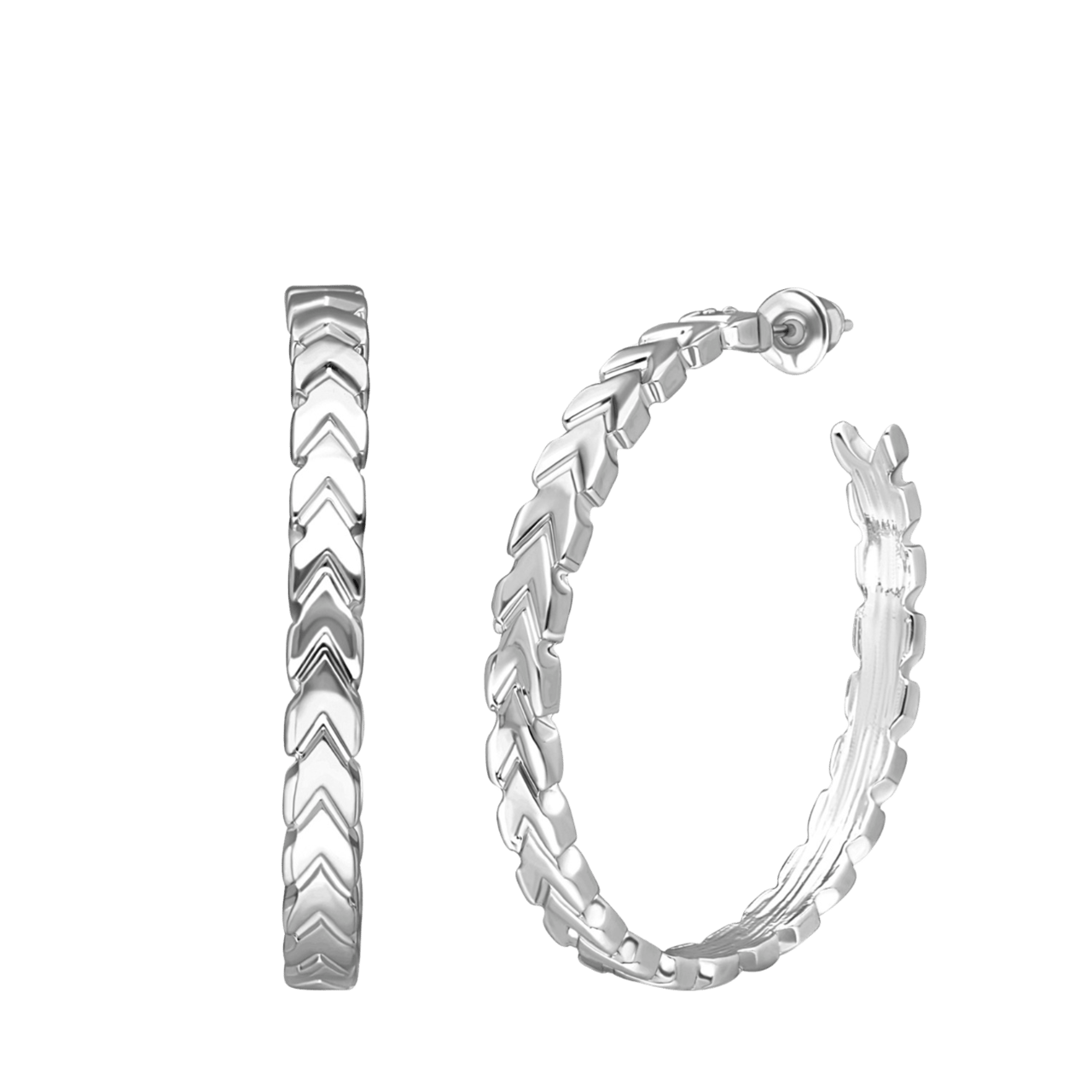 Zilverkleurige bijoux oorringen dun