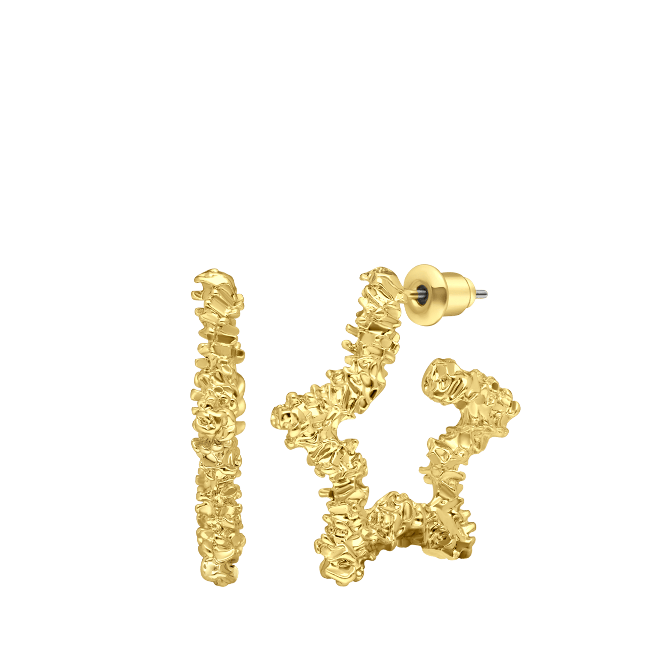 Goldfarbene Bijoux-Ohrringe, Stern, schön bearbeitet