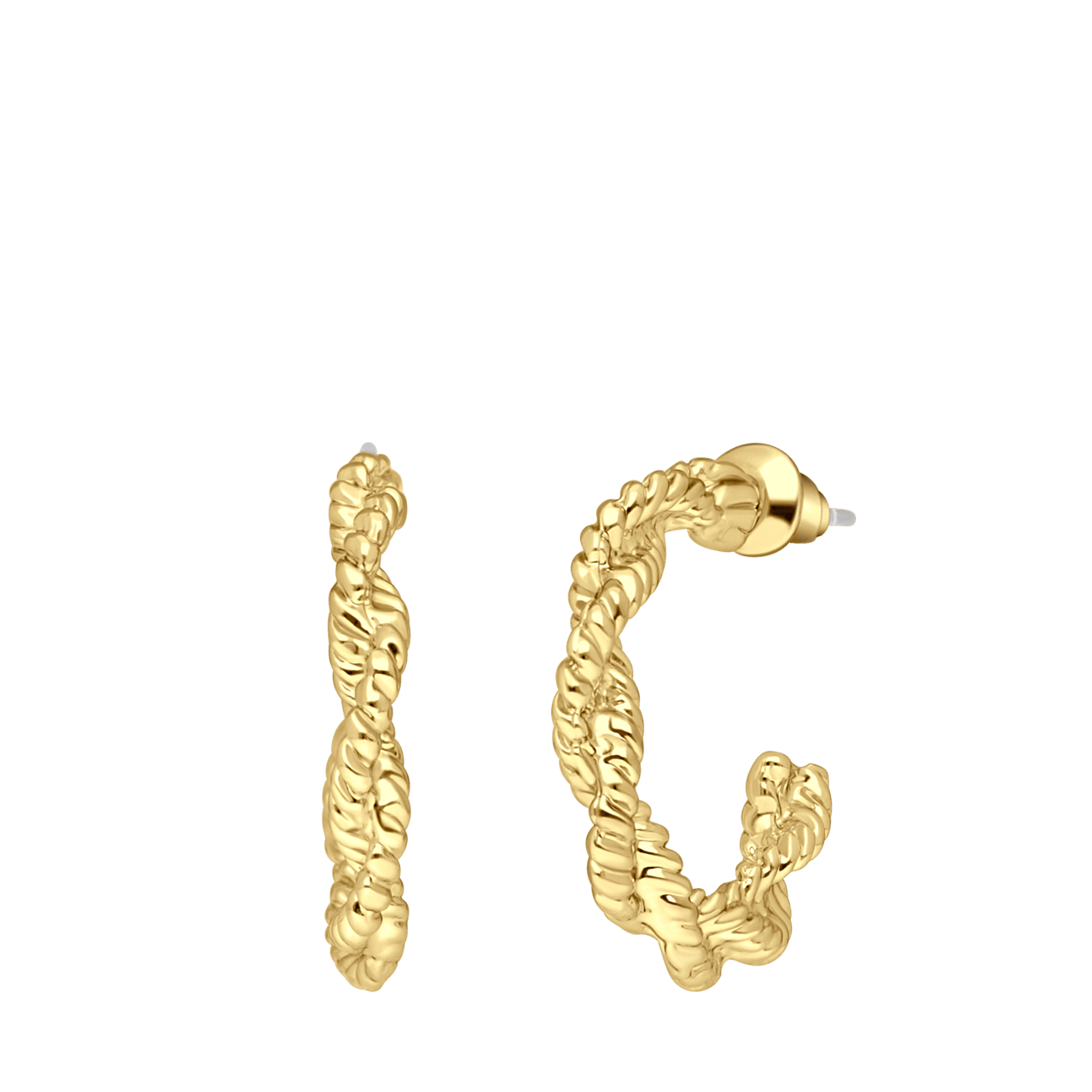 Goldfarbene Bijoux-Ohrringe, Kordeloptik