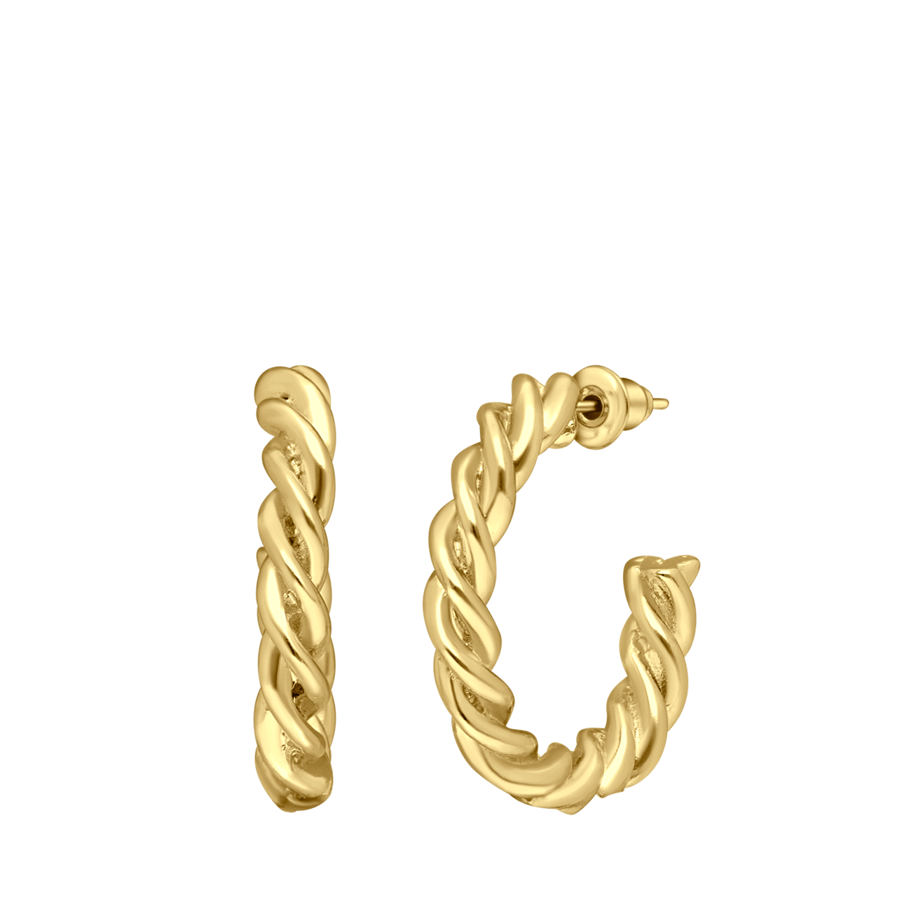 Goldfarbene Bijoux-Ohrringe, Kordeloptik
