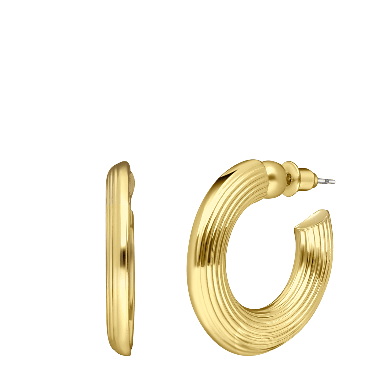 Goldfarbene Bijoux-Ohrringe, Streifen