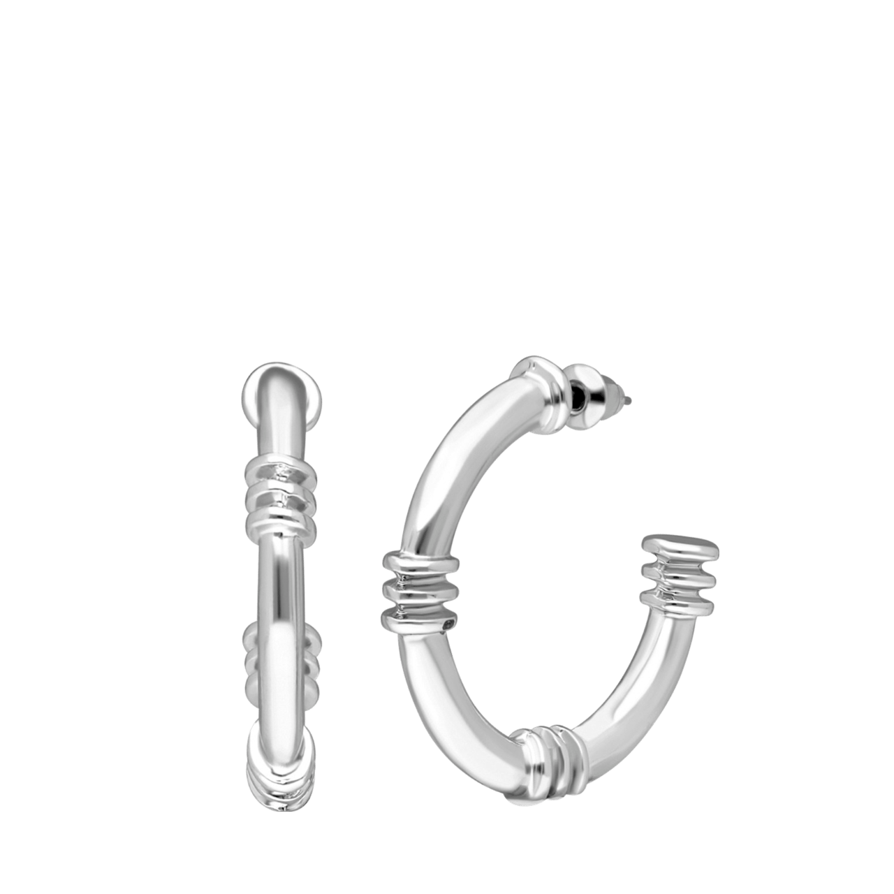 Zilverkleurige bijoux oorringen