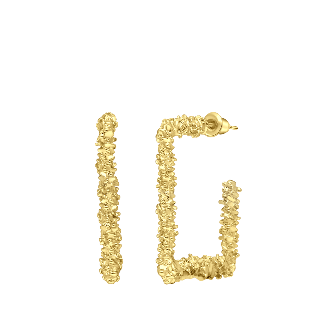 Goldfarbene Bijoux-Ohrringe rechteckig