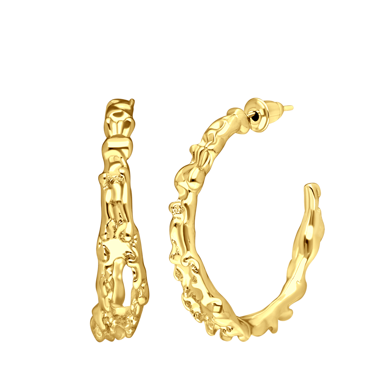 Goudkleurige bijoux oorringen bewerkt