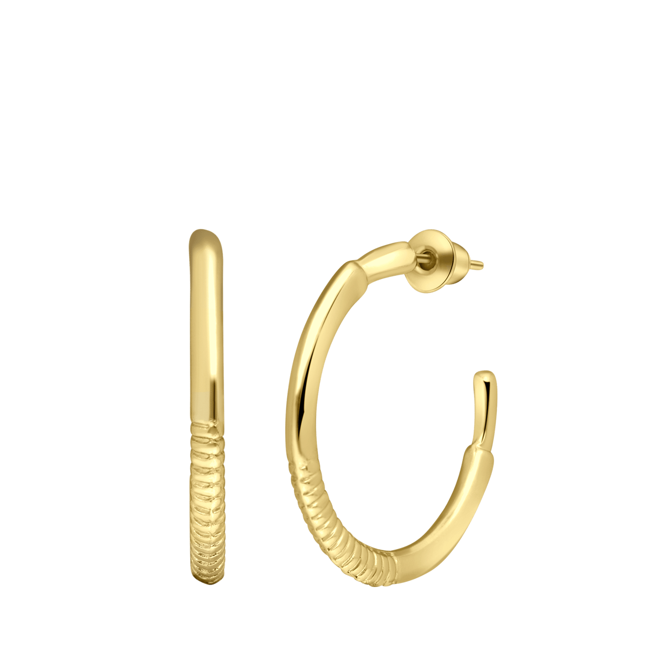 Goudkleurig bijoux oorringen bewerkt