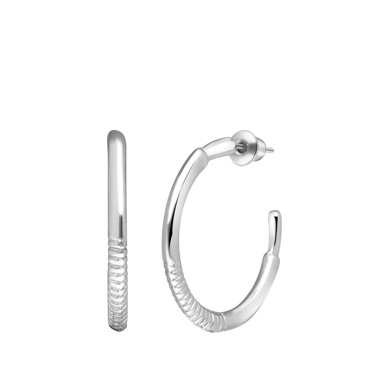 Zilverkleurig bijoux oorringen bewerkt