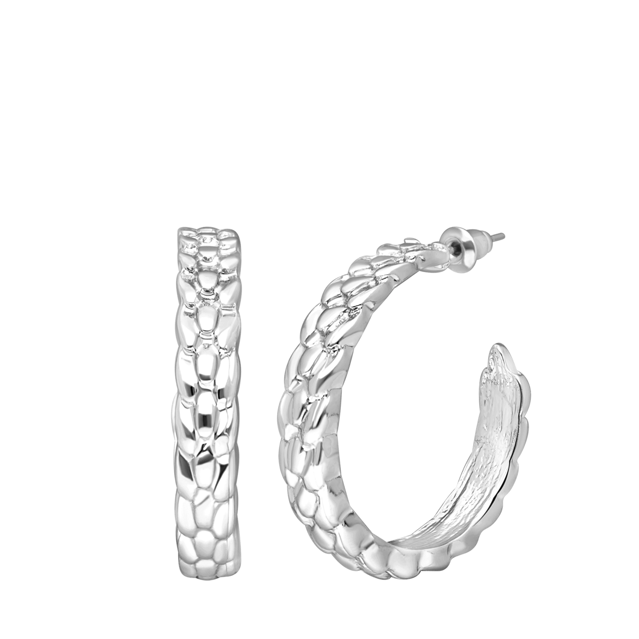 Bijoux zilverkleurige oorringen gewelf voor dames