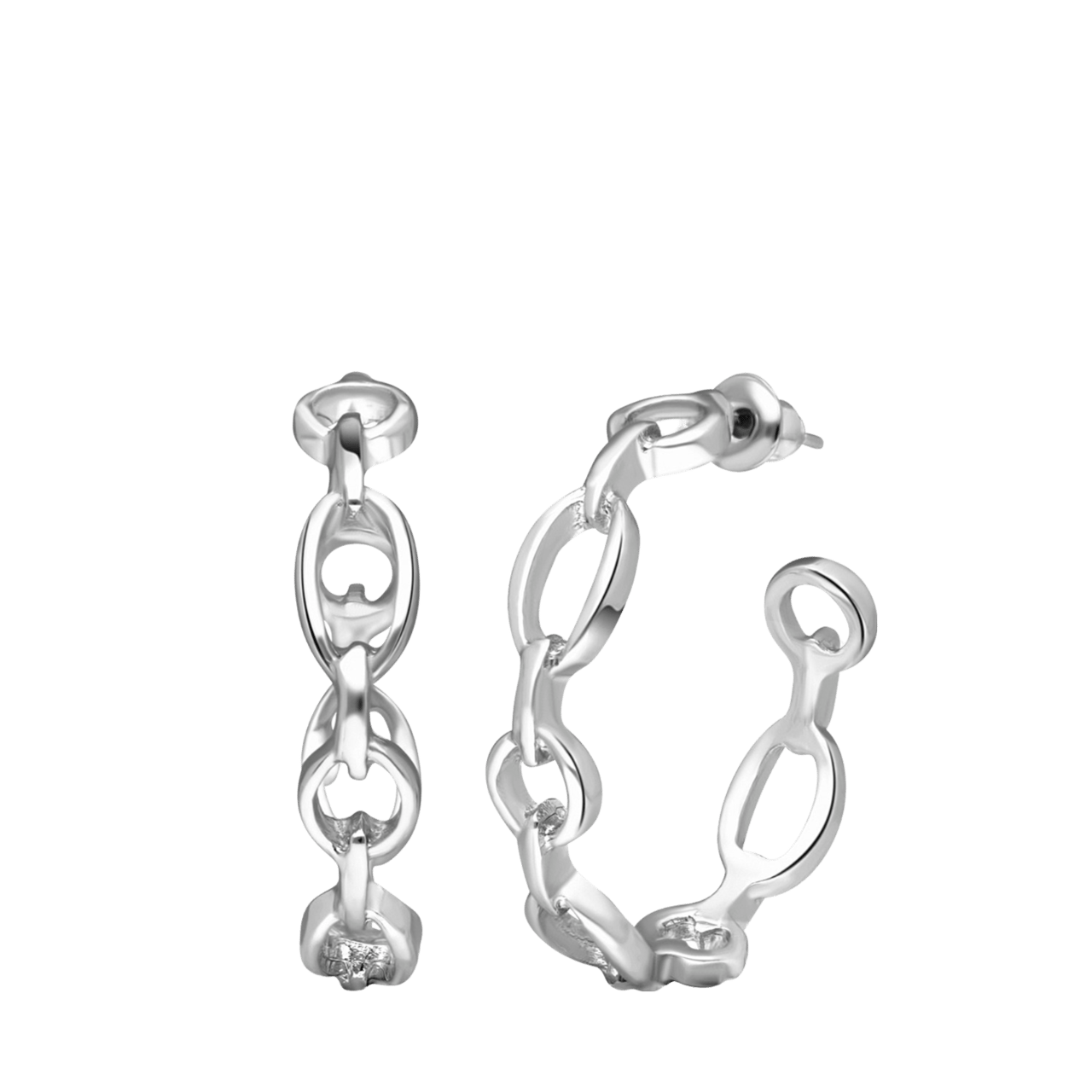 Zilverkleurige bijoux oorringen