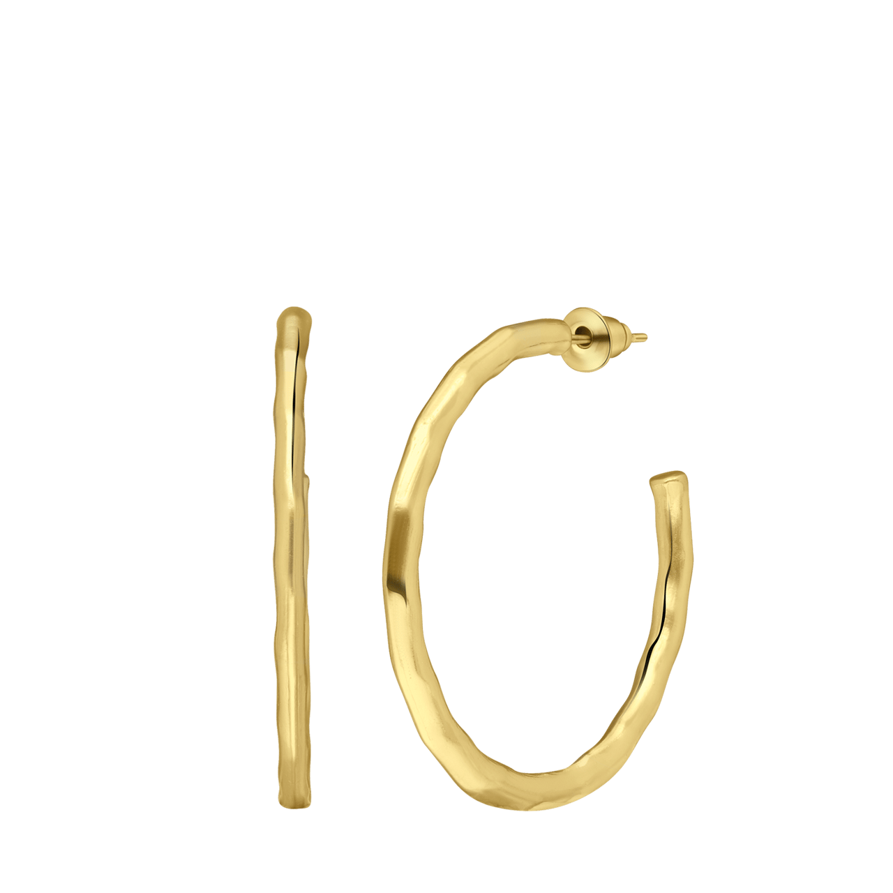 Goldfarbene Bijoux-Ohrringe, gehämmert