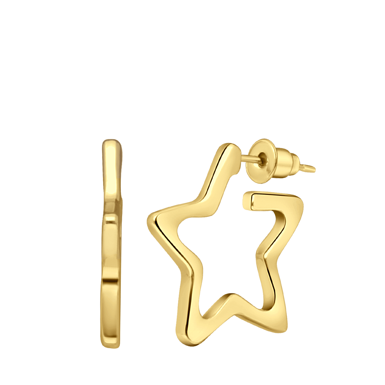 Goudkleurige bijoux oorringen ster