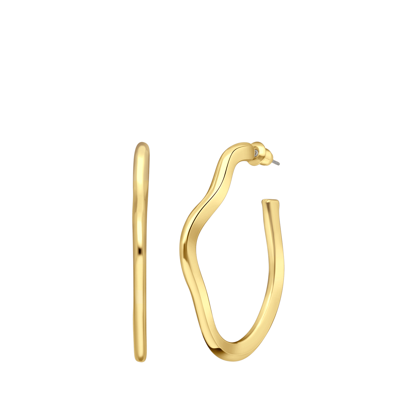 Goudkleurige bijoux oorringen abstract