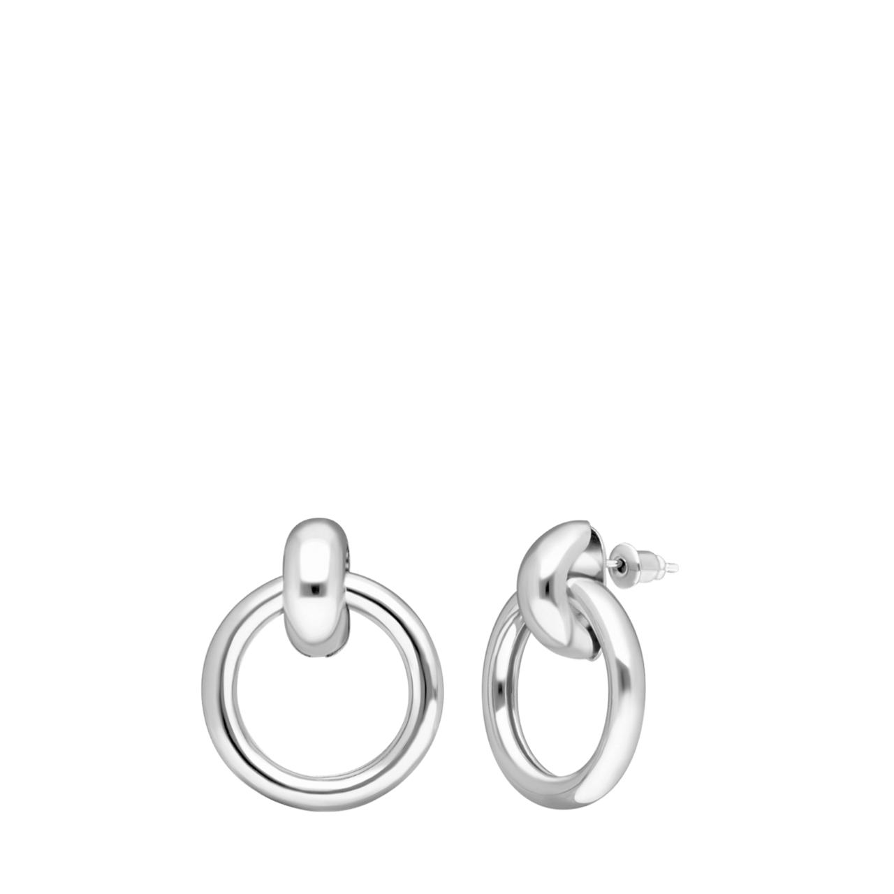 Zilverkleurige bijoux oorringen met cirkel