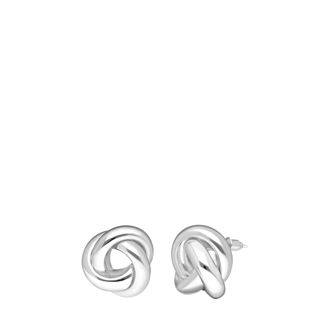 Silberfarbene Bijoux-Ohrstecker mit Knopf