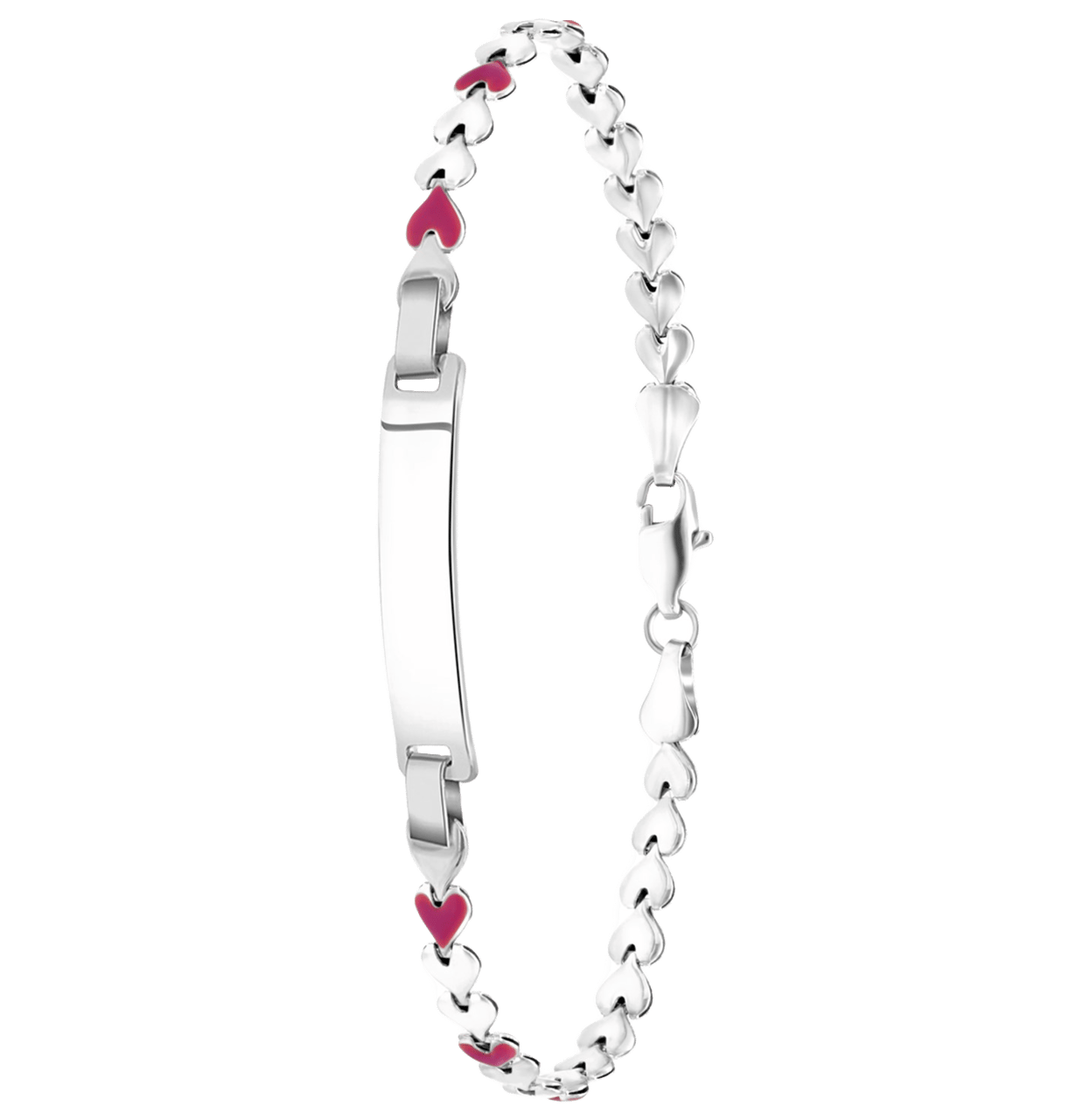 Stainless steel plaatarmband hartschakel